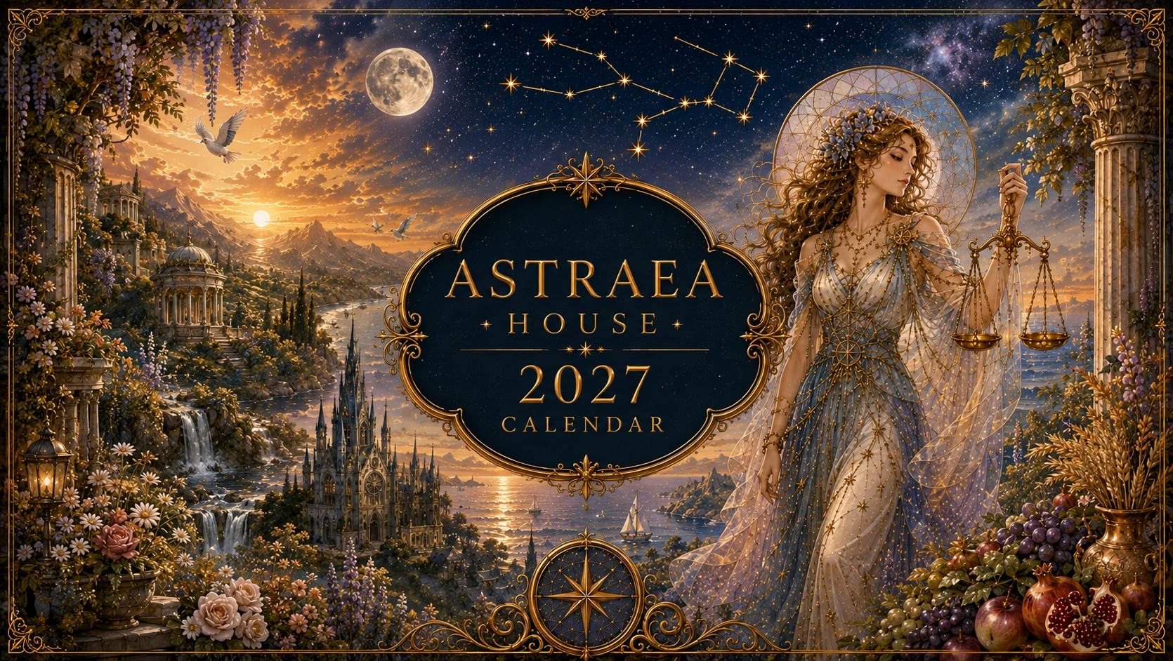 Astraea House 2027 Celestial Slim Kitchen Calendar