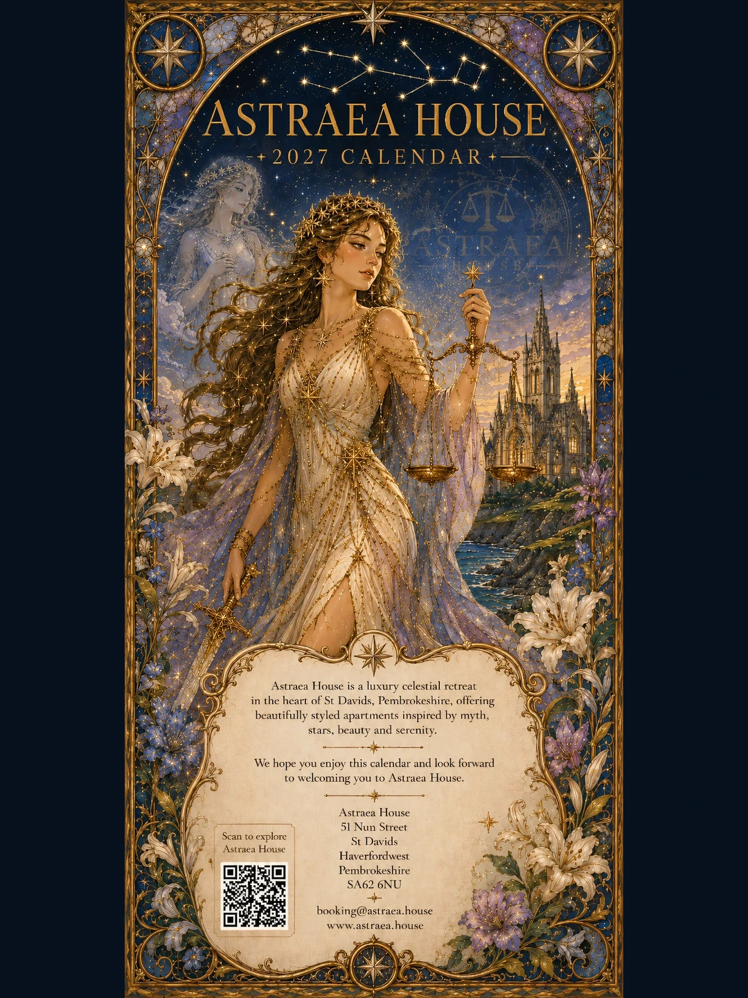 Astraea House 2027 Celestial Slim Kitchen Calendar